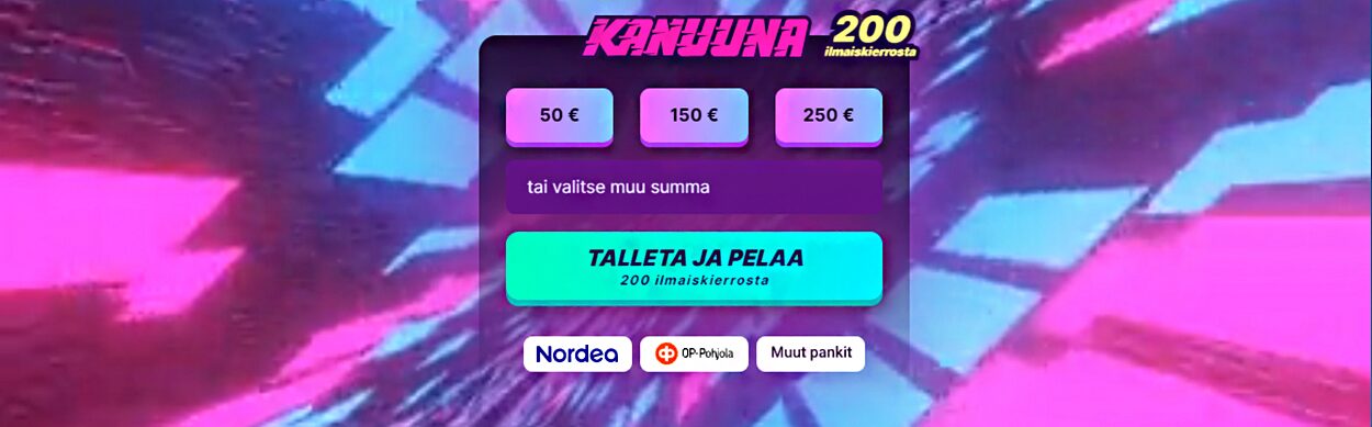 kanuuna Tervetuliaisbonukset kanuuna Tervetuliaisbonukset