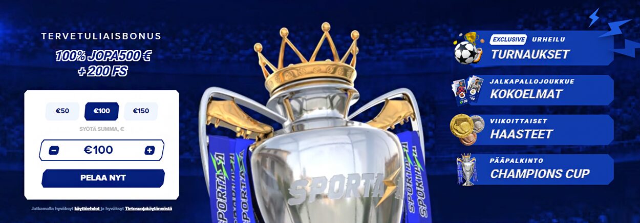 Sportaza tervetuliaisbonus